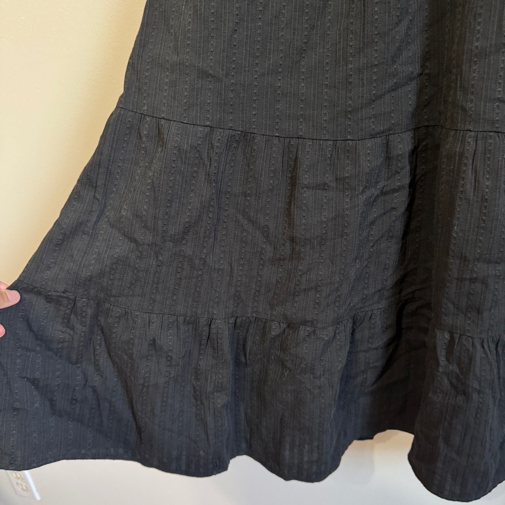 NEW J. Jill Black Tiered Smock Bell Sleeve Swing Fit Knee Length Dress Size 2X - Picture 6 of 9
